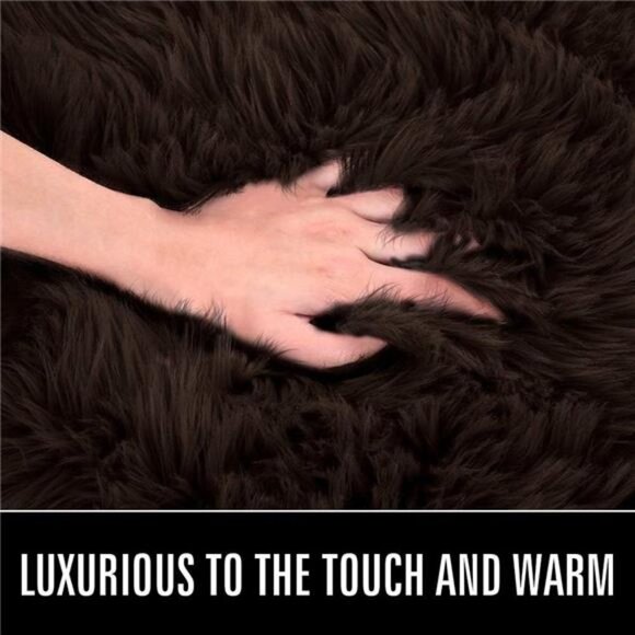 Soft Fluffy Faux Fur Rugs for Bedroom Bedside Rug 3x5, Washable Furry Area Rug - Picture 5 of 7